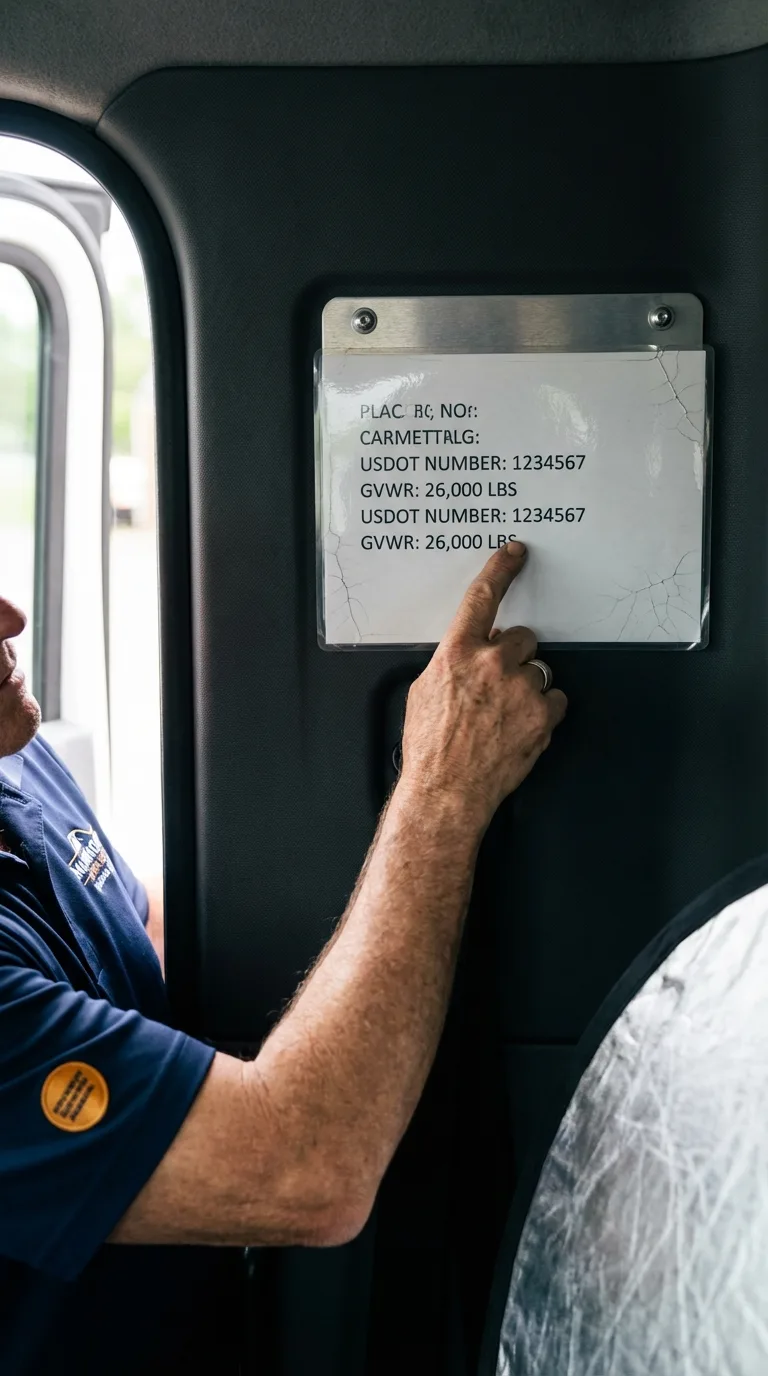 USDOT licensing placard verification in Palmyra